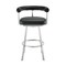 Armen Living Nolagam Swivel Counter Stool in Brushed Stainless Steel with Black Faux Leather 840254335608 - alternate 9